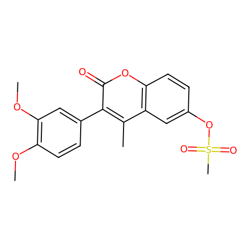 3-(3,4-dimethoxyphenyl)-4-methyl-2-oxo-2H-chromen-6-yl methanesulfonate structure