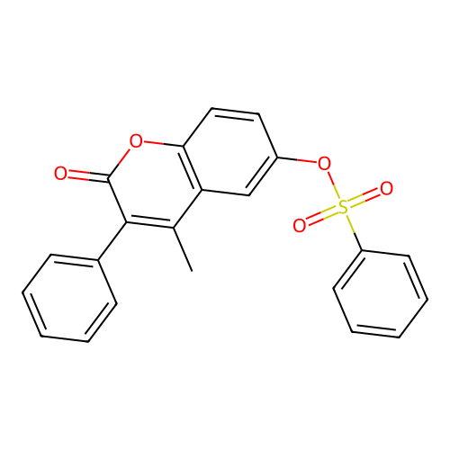4-methyl-2-oxo-3-phenyl-2H-chromen-6-yl benzenesulfonate structure