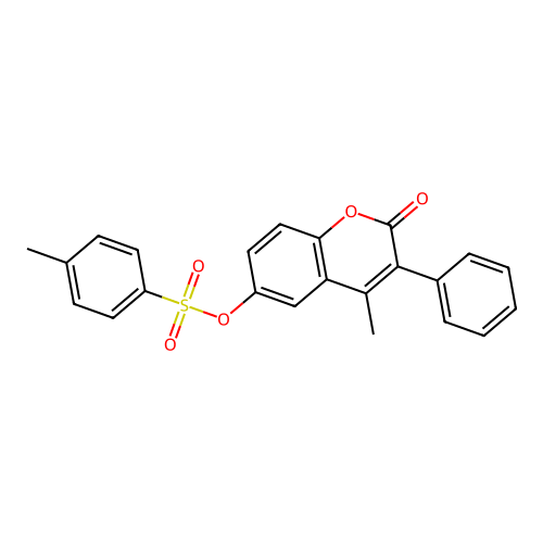 4-methyl-2-oxo-3-phenyl-2H-chromen-6-yl 4-methylbenzenesulfonate structure