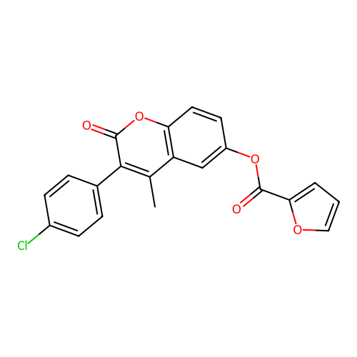 3-(4-chlorophenyl)-4-methyl-2-oxo-2H-chromen-6-yl furan-2-carboxylate structure
