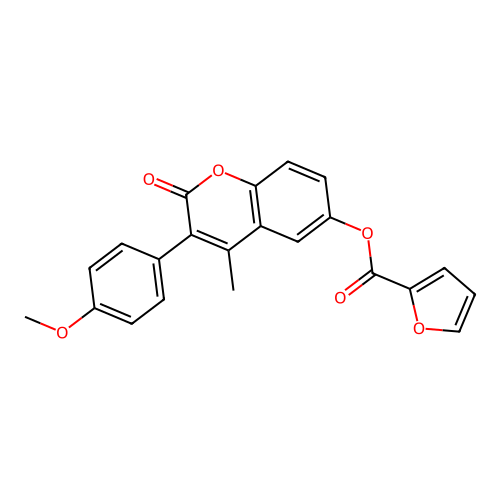 3-(4-methoxyphenyl)-4-methyl-2-oxo-2H-chromen-6-yl furan-2-carboxylate structure