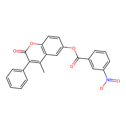 4-methyl-2-oxo-3-phenyl-2H-chromen-6-yl 3-nitrobenzoate structure
