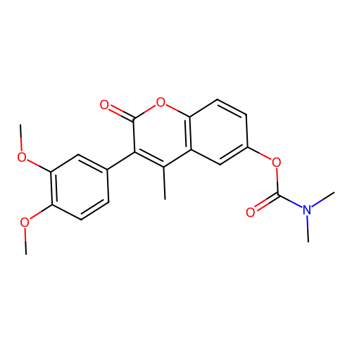 3-(3,4-dimethoxyphenyl)-4-methyl-2-oxo-2H-chromen-6-yl dimethylcarbamate structure
