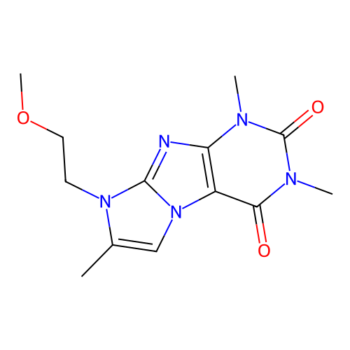 8-(2-methoxyethyl)-1,3,7-trimethyl-1H-imidazo[2,1-f]purine-2,4(3H,8H)-dione structure
