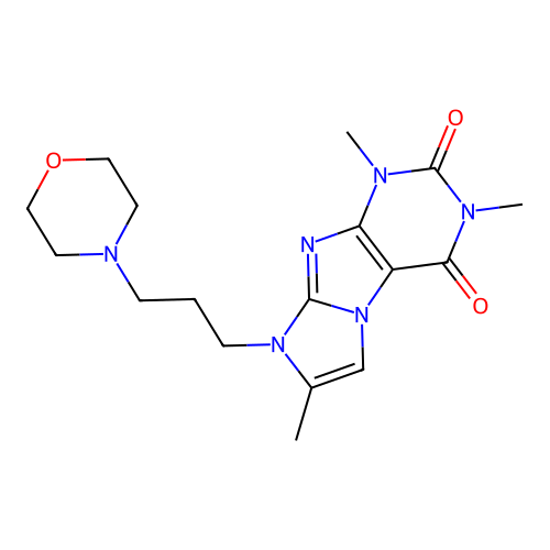 2,4,7-Trimethyl-6-(3-morpholin-4-ylpropyl)purino[7,8-a]imidazole-1,3-dione structure