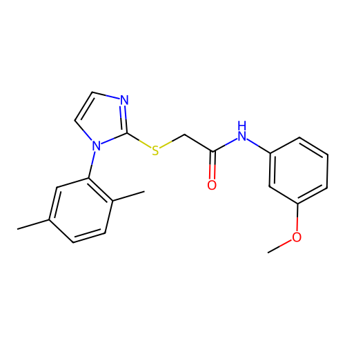 2-[1-(2,5-dimethylphenyl)imidazol-2-yl]sulfanyl-N-(3-methoxyphenyl)acetamide structure