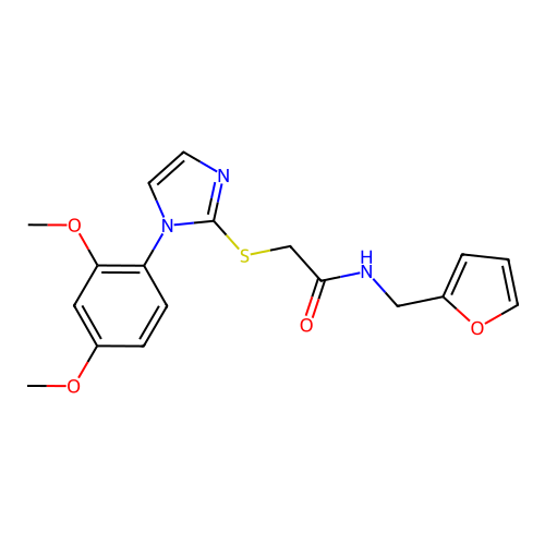 2-[1-(2,4-dimethoxyphenyl)imidazol-2-yl]sulfanyl-N-(furan-2-ylmethyl)acetamide structure