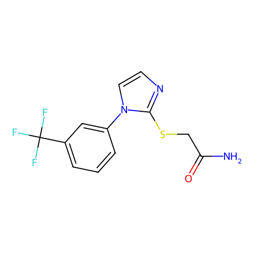 2-[1-[3-(Trifluoromethyl)phenyl]imidazol-2-yl]sulfanylacetamide structure