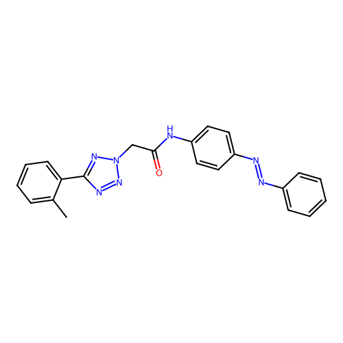 2H-Tetrazole-2-acetamide, 5-(2-methylphenyl)-N-[4-(2-phenyldiazenyl)phenyl]- structure
