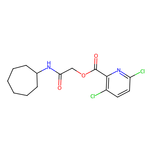 (Cycloheptylcarbamoyl)methyl 3,6-dichloropyridine-2-carboxylate structure