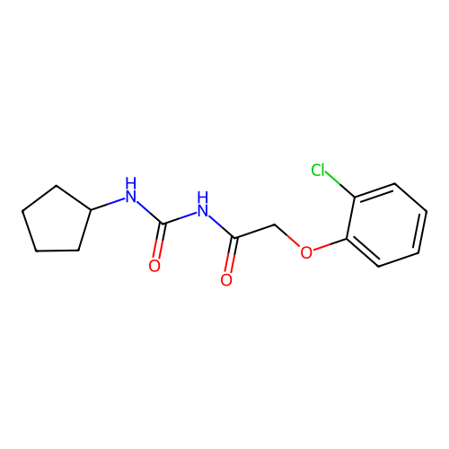 2-(2-chlorophenoxy)-N-(cyclopentylcarbamoyl)acetamide structure