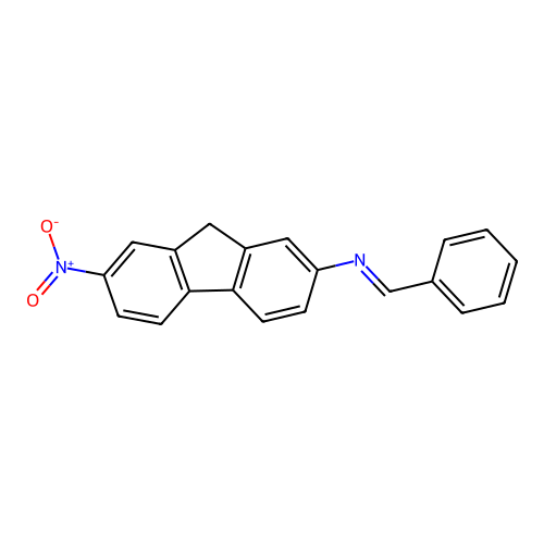 N-(7-nitro-9H-fluoren-2-yl)-1-phenylmethanimine structure