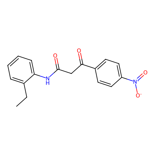 N-(2-ethylphenyl)-3-(4-nitrophenyl)-3-oxopropanamide structure