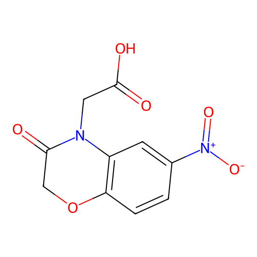 2,3-Dihydro-6-nitro-3-oxo-4H-1,4-benzoxazine-4-acetic acid structure