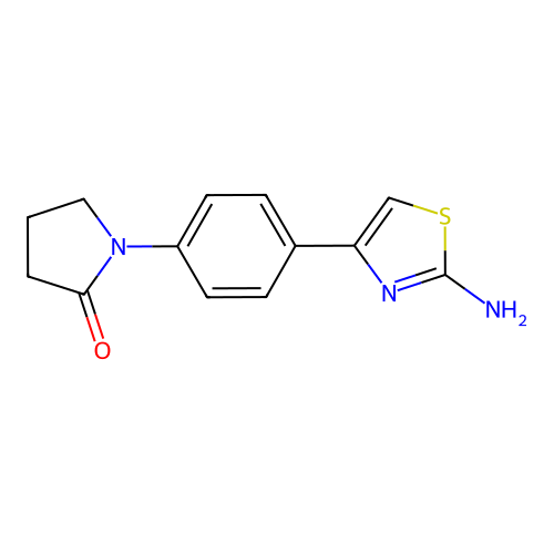 1-[4-(2-Amino-1,3-thiazol-4-yl)phenyl]pyrrolidin-2-one structure