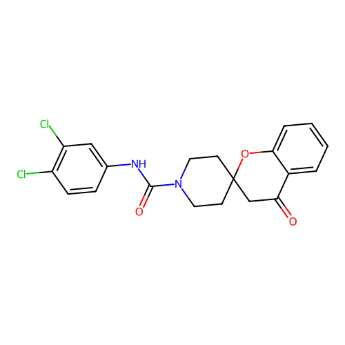 N-(3,4-dichlorophenyl)-4-oxospiro[3H-chromene-2,4'-piperidine]-1'-carboxamide structure