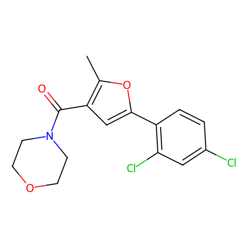 (5-(2,4-Dichlorophenyl)-2-methylfuran-3-yl)(morpholino)methanone structure