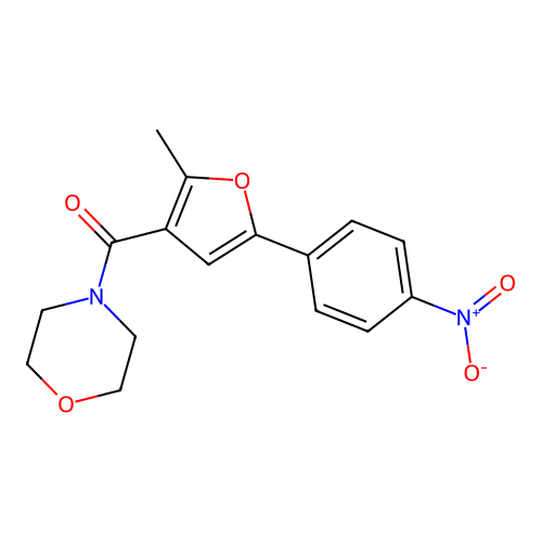 (2-Methyl-5-(4-nitrophenyl)furan-3-yl)(morpholino)methanone structure