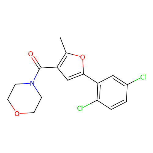(5-(2,5-Dichlorophenyl)-2-methylfuran-3-yl)(morpholino)methanone structure