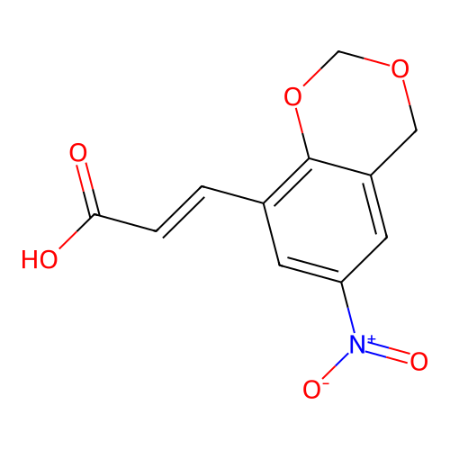 (2E)-3-(6-Nitro-2,4-dihydro-1,3-benzodioxin-8-yl)prop-2-enoic acid structure