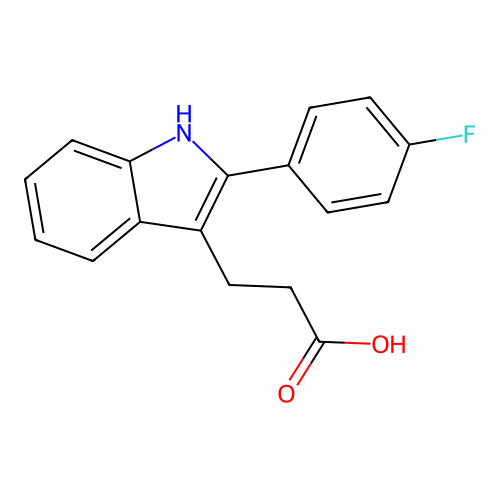 3-(2-(4-fluorophenyl)-1H-indol-3-yl)propanoic acid structure