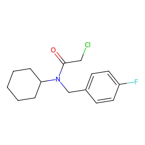 2-chloro-N-cyclohexyl-N-[(4-fluorophenyl)methyl]acetamide structure