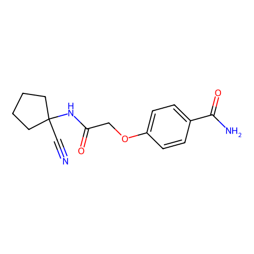 4-[2-[(1-Cyanocyclopentyl)amino]-2-oxoethoxy]benzamide structure