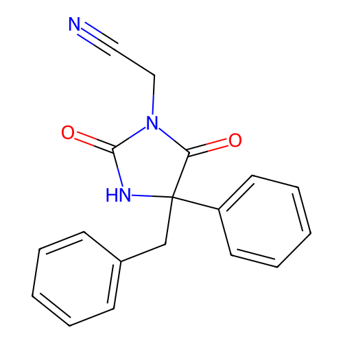 2-(4-Benzyl-2,5-dioxo-4-phenylimidazolidin-1-yl)acetonitrile structure