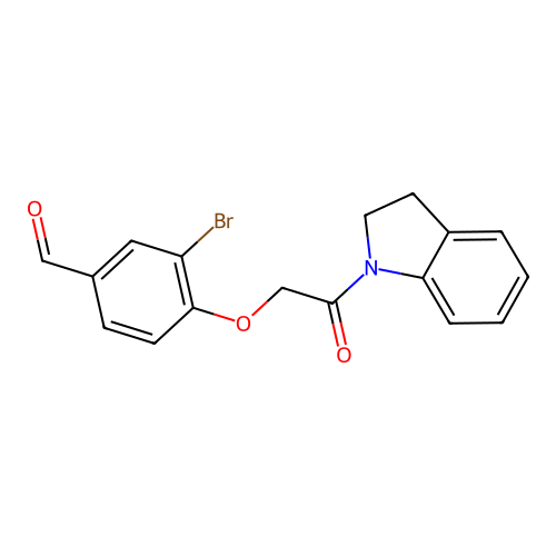 3-Bromo-4-[2-(2,3-dihydroindol-1-yl)-2-oxoethoxy]benzaldehyde structure
