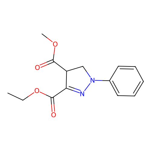 3-ethyl 4-methyl 1-phenyl-4,5-dihydro-1H-pyrazole-3,4-dicarboxylate structure