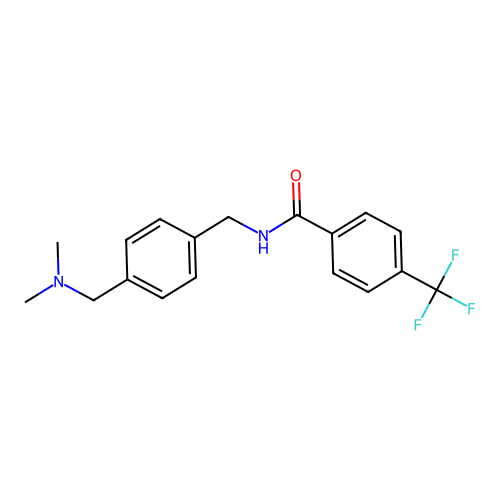 N-({4-[(dimethylamino)methyl]phenyl}methyl)-4-(trifluoromethyl)benzamide structure