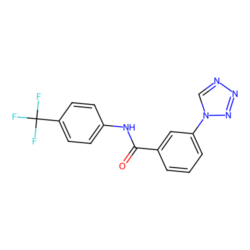3-(1H-tetrazol-1-yl)-N-[4-(trifluoromethyl)phenyl]benzamide structure