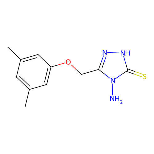 4-amino-5-(3,5-dimethylphenoxymethyl)-4H-1,2,4-triazole-3-thiol structure