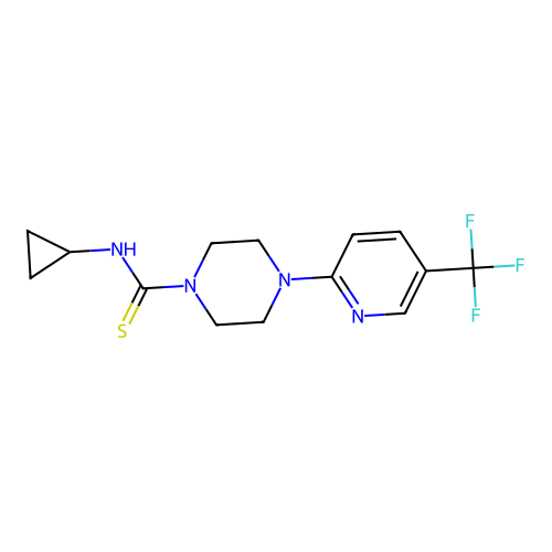 N-cyclopropyl-4-[5-(trifluoromethyl)pyridin-2-yl]piperazine-1-carbothioamide structure