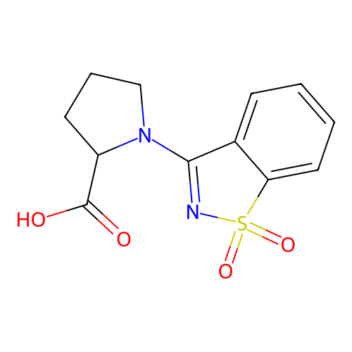 1-(1,1-Dioxo-1lambda6,2-benzothiazol-3-yl)pyrrolidine-2-carboxylic acid structure