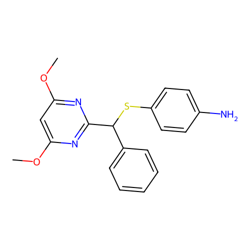 4-[(4,6-Dimethoxypyrimidin-2-yl)-phenylmethyl]sulfanylaniline structure