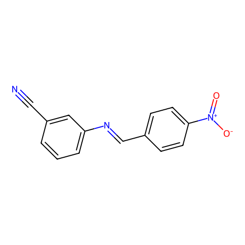 3-({4-Nitrobenzylidene}amino)benzonitrile structure