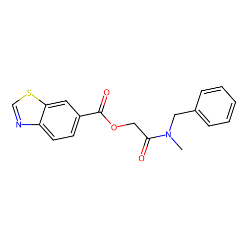 2-(Benzyl(methyl)amino)-2-oxoethyl benzo[d]thiazole-6-carboxylate structure