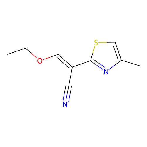 (2E)-3-Ethoxy-2-(4-methyl-1,3-thiazol-2-yl)prop-2-enenitrile structure