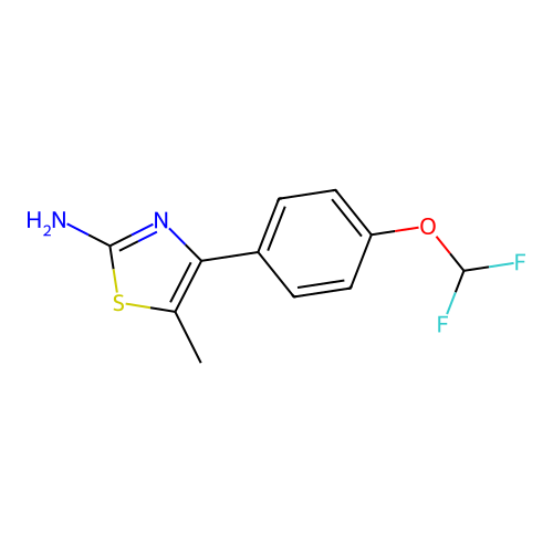 4-[4-(Difluoromethoxy)phenyl]-5-methyl-1,3-thiazol-2-amine structure