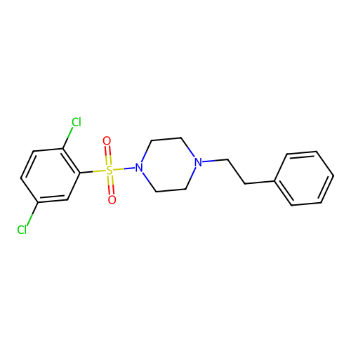 1-(2,5-Dichlorobenzenesulfonyl)-4-(2-phenylethyl)piperazine structure