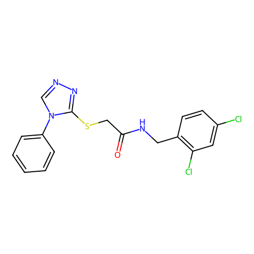 N-(2,4-Dichlorobenzyl)-2-((4-phenyl-4H-1,2,4-triazol-3-yl)thio)acetamide structure