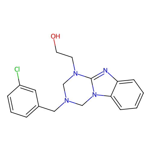 2-(3-(3-Chlorobenzyl)-3,4-dihydrobenzo[4,5]imidazo[1,2-a][1,3,5]triazin-1(2H)-yl)ethan-1-ol structure