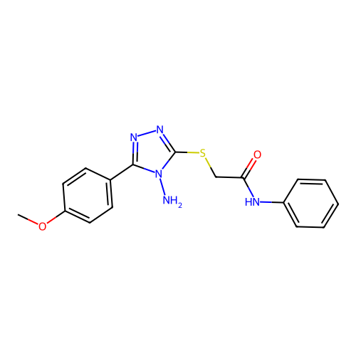 2-{[4-amino-5-(4-methoxyphenyl)-4H-1,2,4-triazol-3-yl]sulfanyl}-N-phenylacetamide structure
