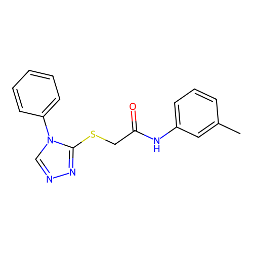 N-(3-methylphenyl)-2-[(4-phenyl-1,2,4-triazol-3-yl)sulfanyl]acetamide structure