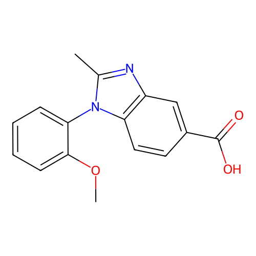 1-(2-methoxyphenyl)-2-methyl-1H-benzimidazole-5-carboxylic acid structure