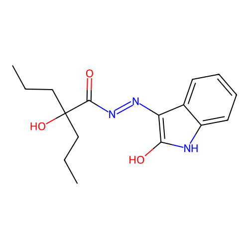 Pentan-1-one, 2-hydroxy-1-(2-hydroxy-3-indolylazo)-3-propyl- structure