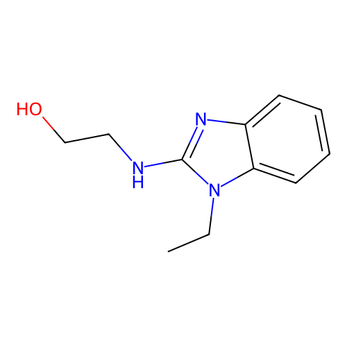 2-[(1-ethyl-1H-benzimidazol-2-yl)amino]ethanol structure