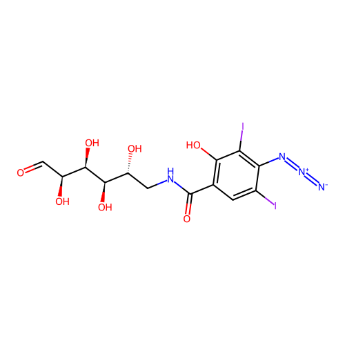 6-N-(4-Azido-2-hydroxy-3,5-diiodobenzoyl)glucosamine structure