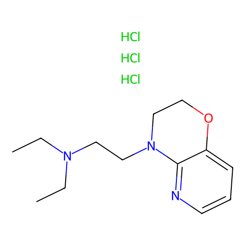 2H-Pyrido(3,2-b)-1,4-oxazine, 3,4-dihydro-4-(2-(diethylamino)ethyl)-, trihydrochloride structure